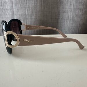 Salvatore Ferragamo Black and Tan Sunglasses